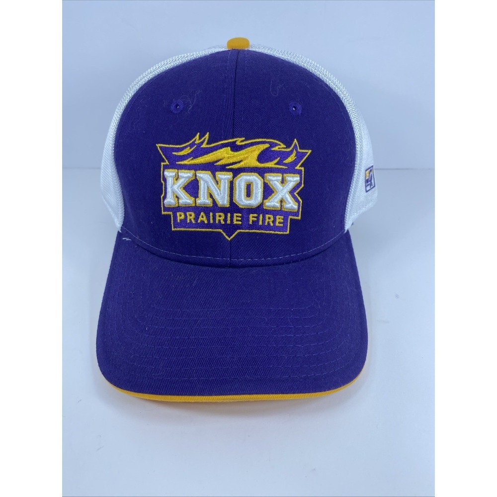 The Game Knox College Prairie Fire Trucker Mesh A-Flex Hat Purple White OSFM